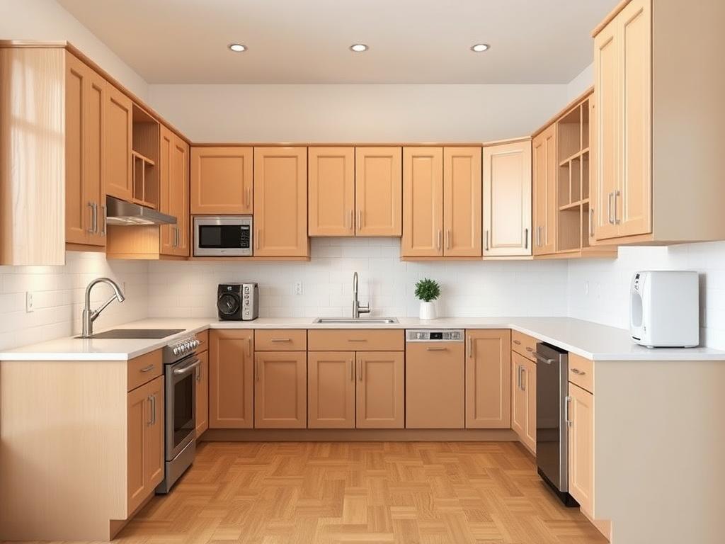 large kitchen with u shape design