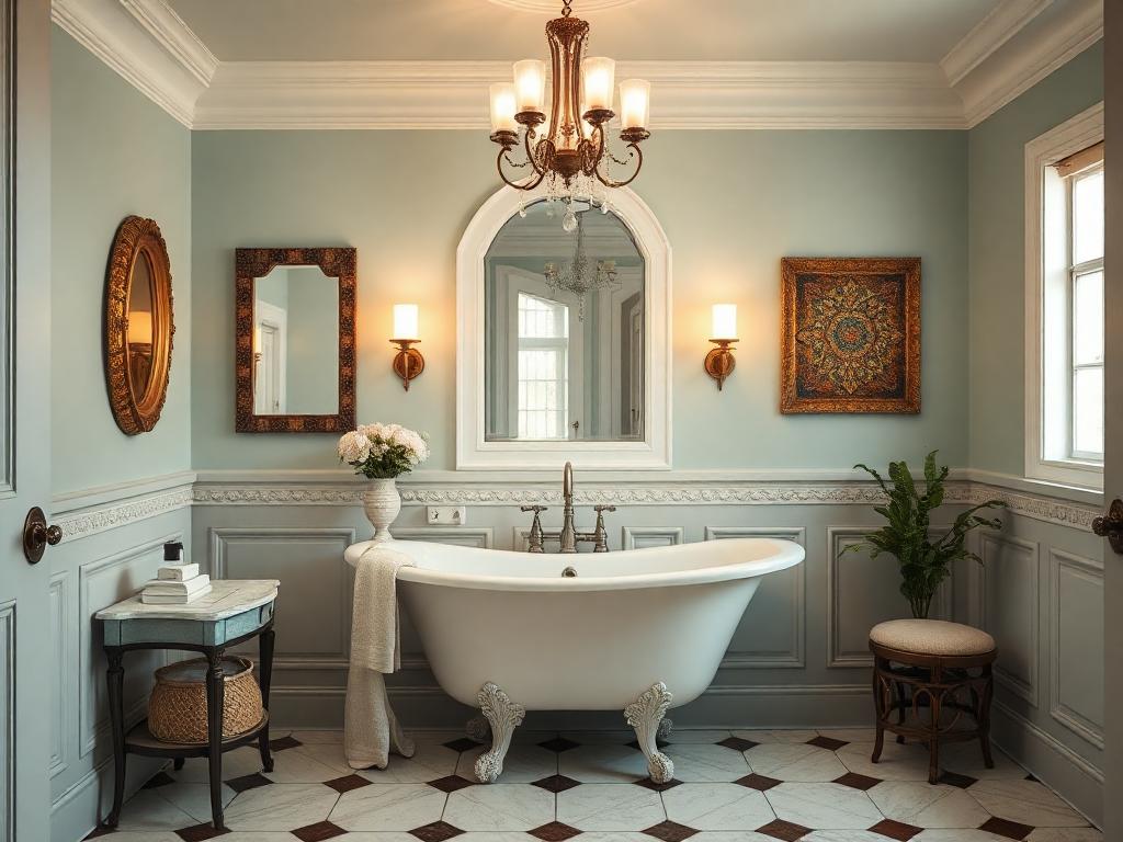 vintage restored clawfoot tub and vanity