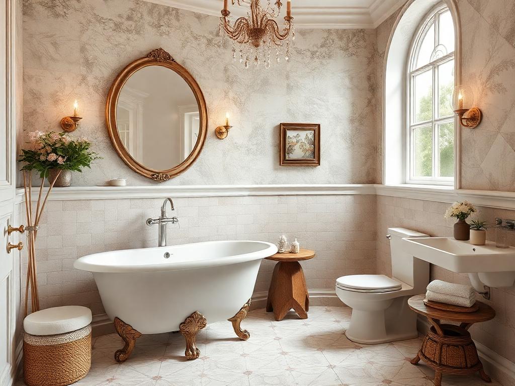 bathroom with classic vintage tile