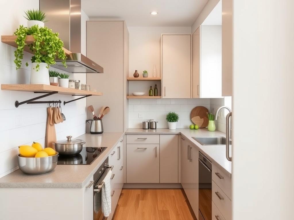 modern micro kitchen in u-shape design