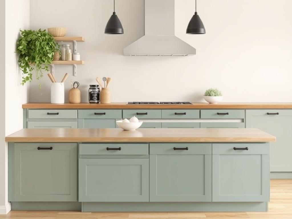 large kitchen with storage